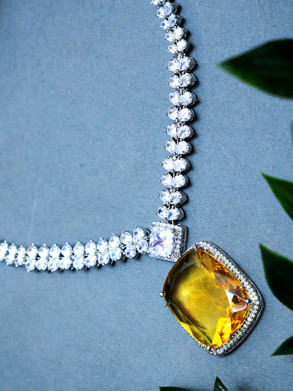 ISHITA YELLOW CITRINE STONE NECKLACE SET