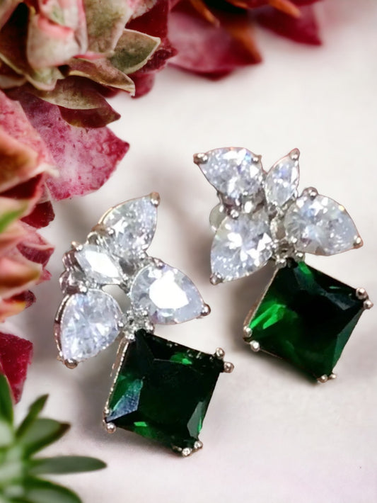 MAHIRA EMERALD ZIRCONIA STUDS