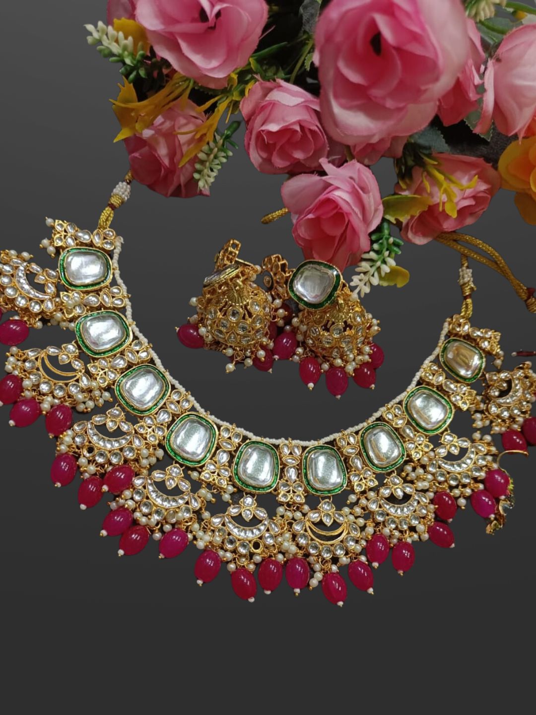 RUBY KUNDAN JEWELLERY SET