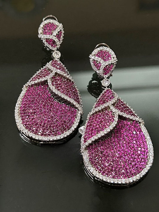 RANI PINK ZIRCONIA DANGLERS