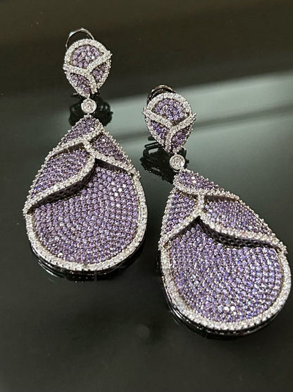 AYESHA PURPLE ZIRCONIA DANGLERS