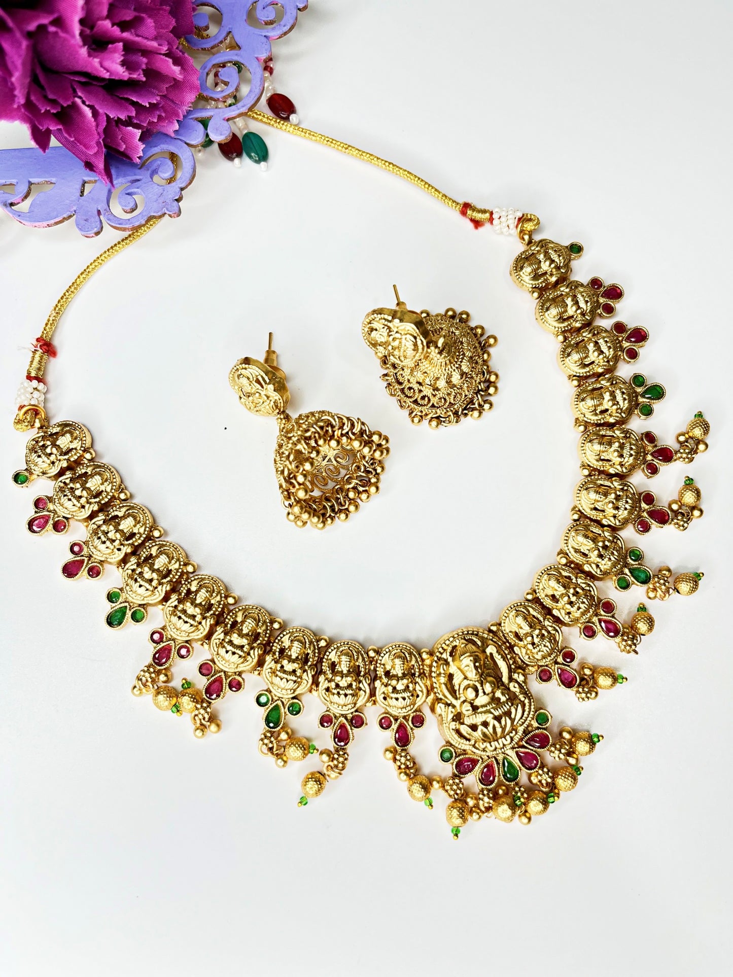 AARADHYA GOLD TEMPLE JEWELLERY SET