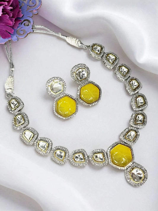 SAMAIRA YELLOW CITRINE POLKI NECKLACE