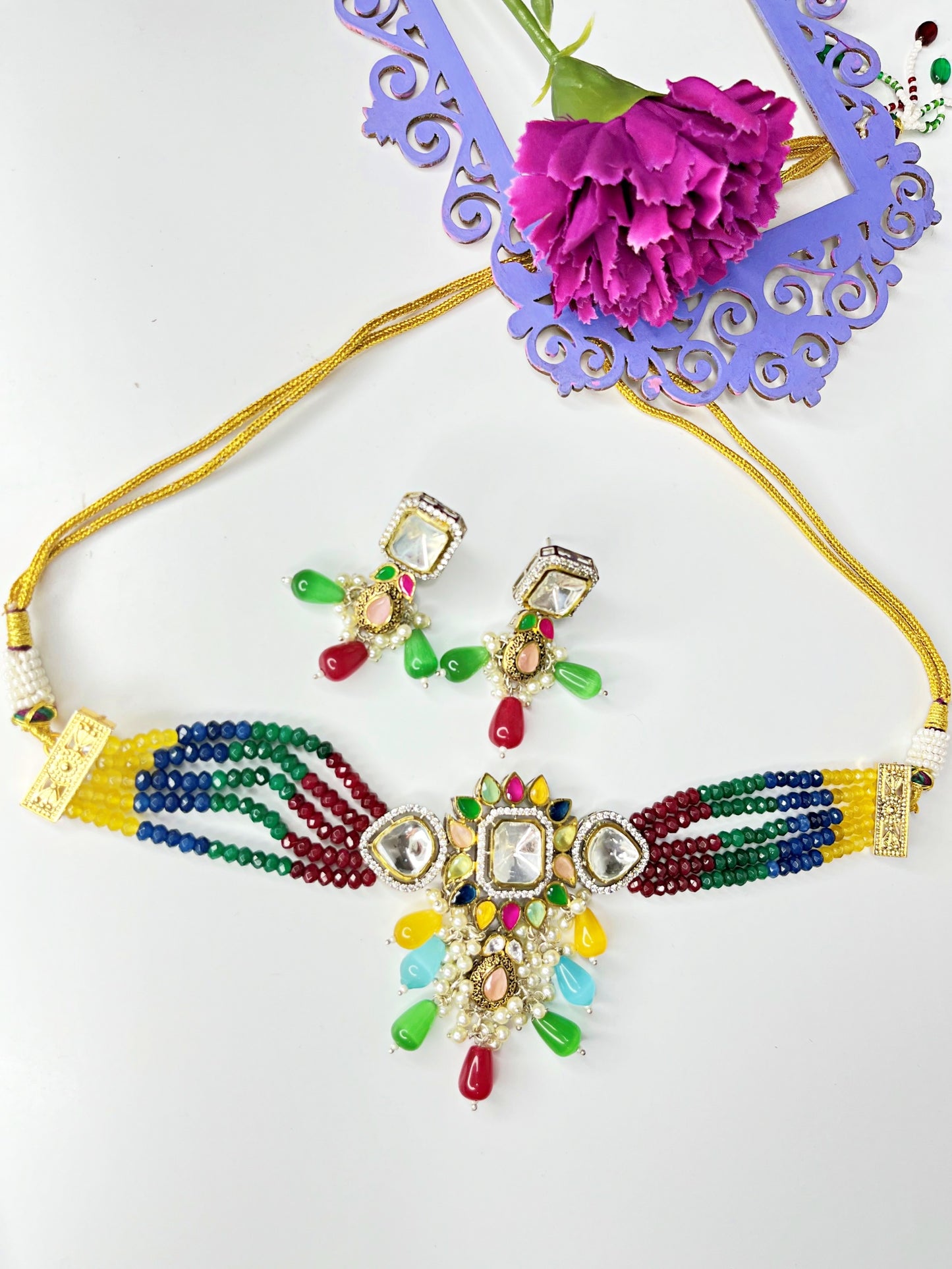 SWARA MULTICOLOR CHOKER SET