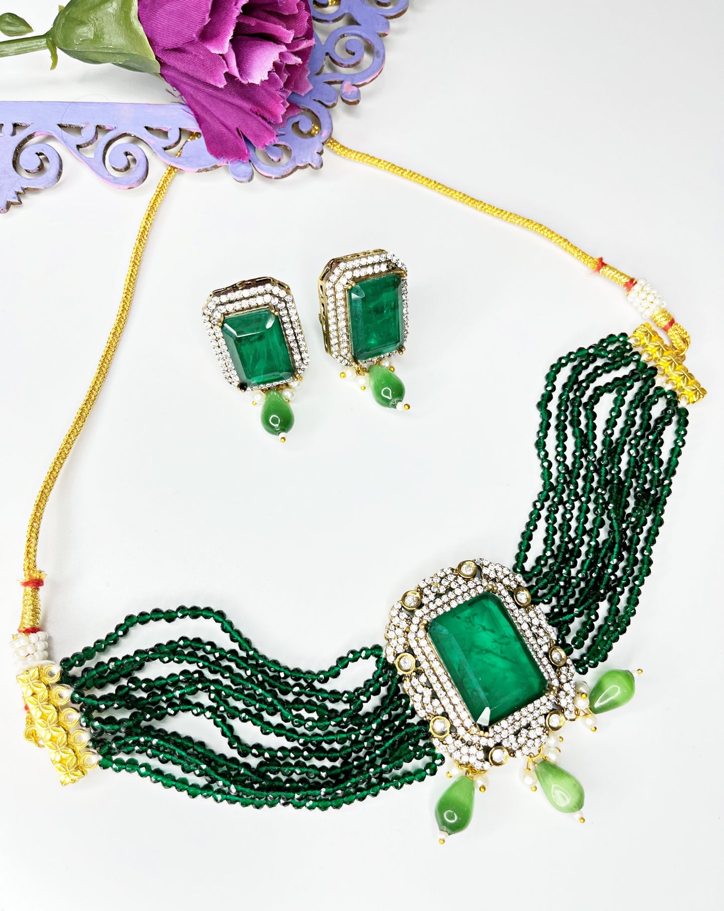 ZARA EMERALD CHOKER SET