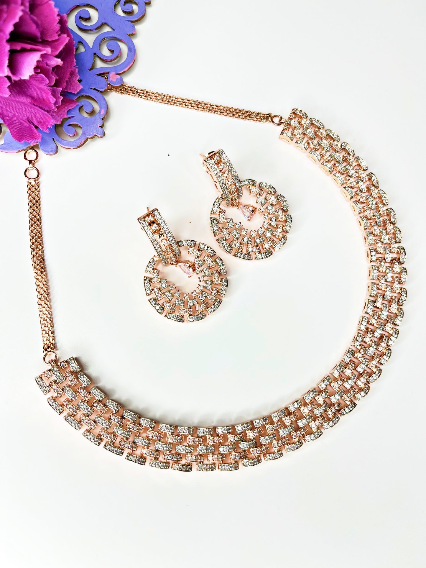 SIYA ROSE GOLD NECKLACE SET