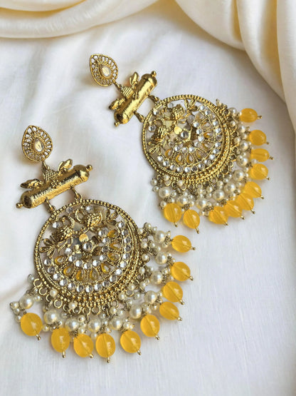 HINA YELLOW CHAANDBALI EARRINGS