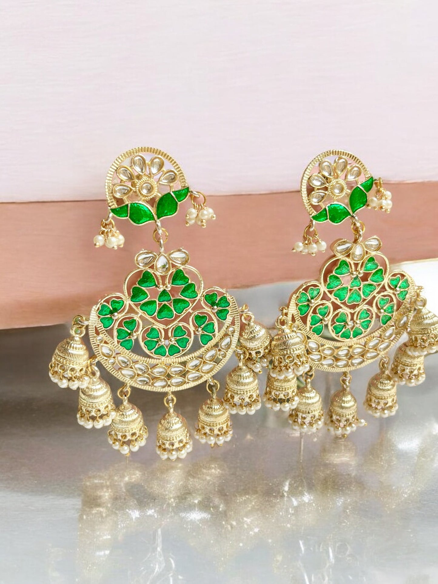 SAFIYA GREEN JHUMKIS