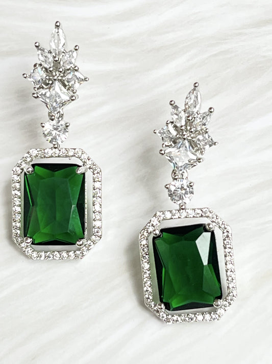 Green American Diamond Earring