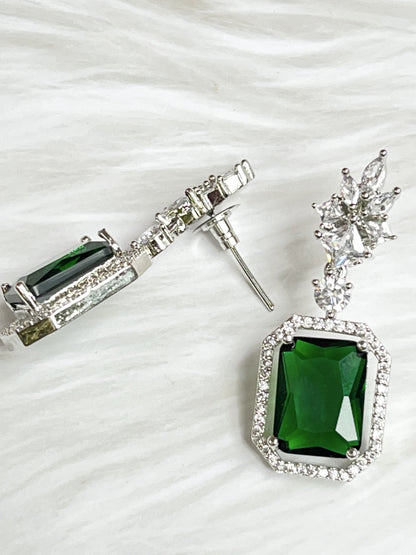 Green American Diamond Earring