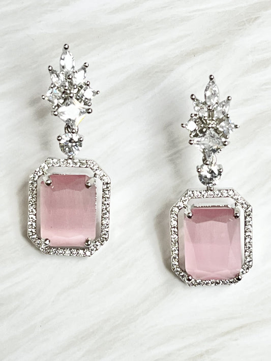 Pink American Diamond Earrring