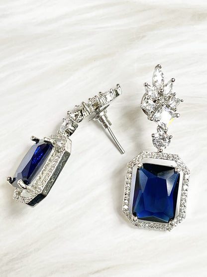 Navy Blue American Diamond Earring