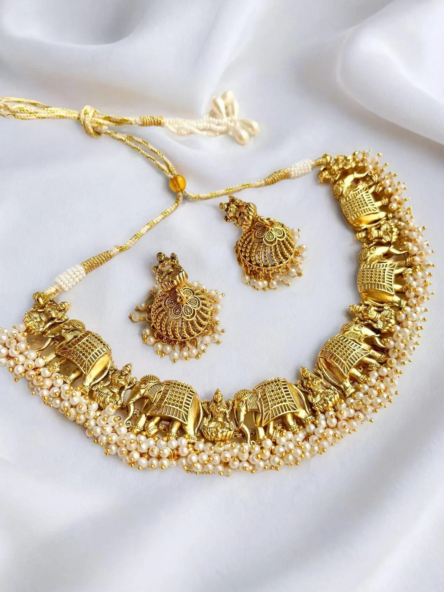 KIRUBA GOLD TEMPLE NECKLACE SET