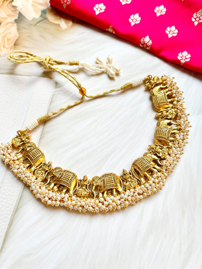 KIRUBA GOLD TEMPLE NECKLACE SET