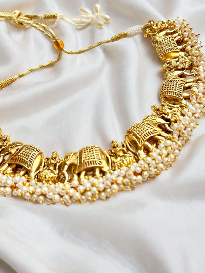 KIRUBA GOLD TEMPLE NECKLACE SET