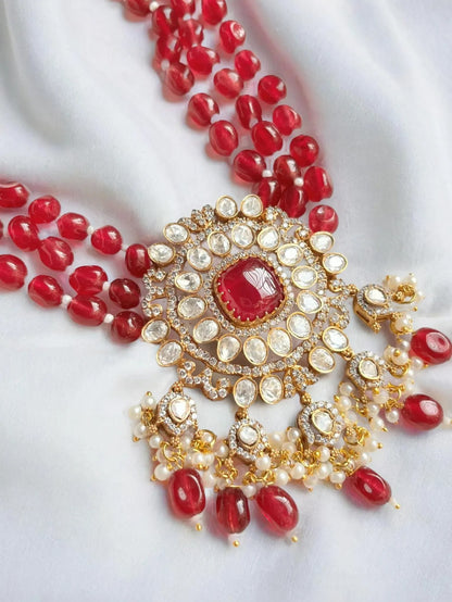 SHEHRISH RUBY KUNDAN NECKLACE