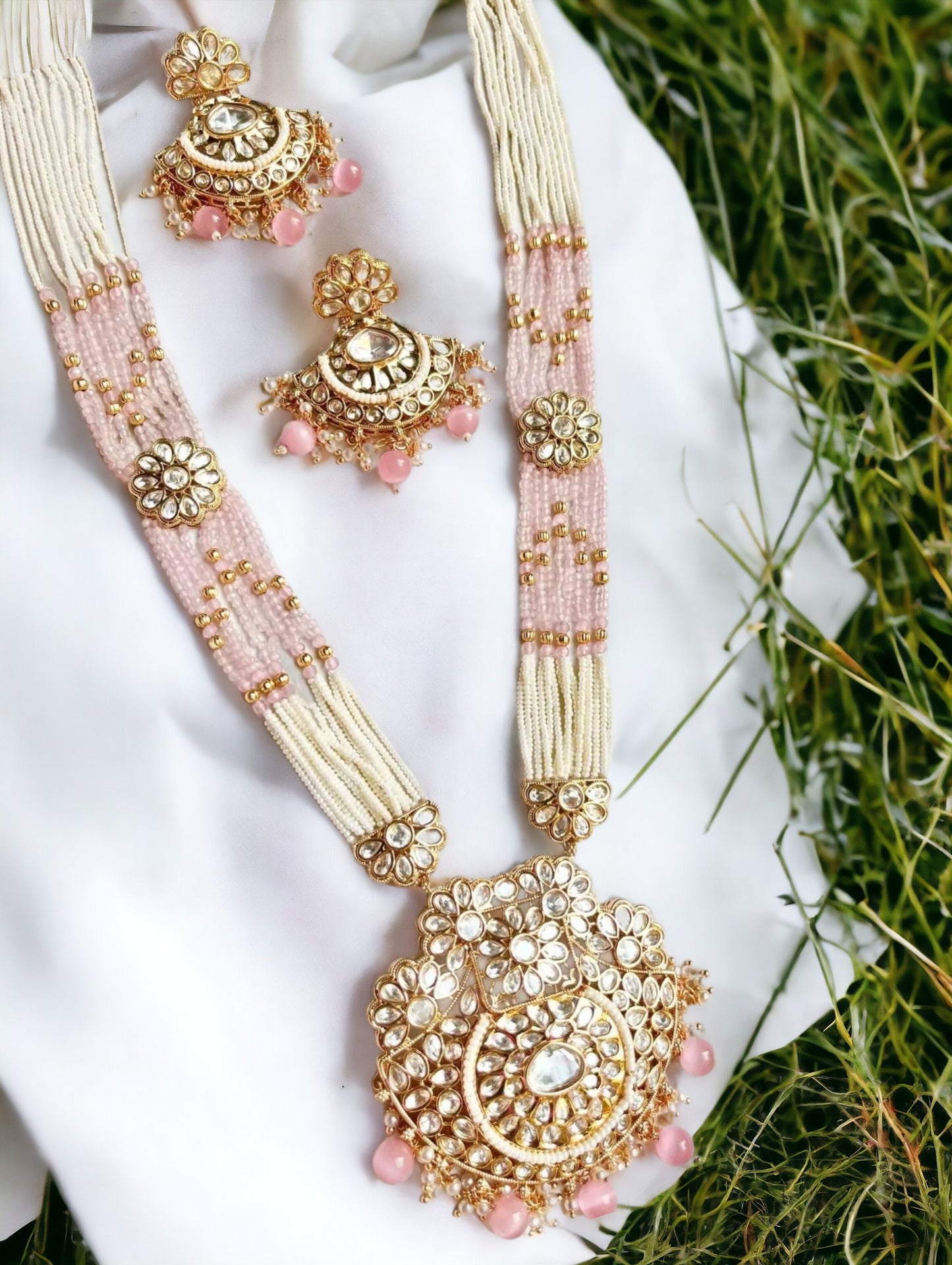 NAZREEN PINK KUNDAN JEWELLERY SET