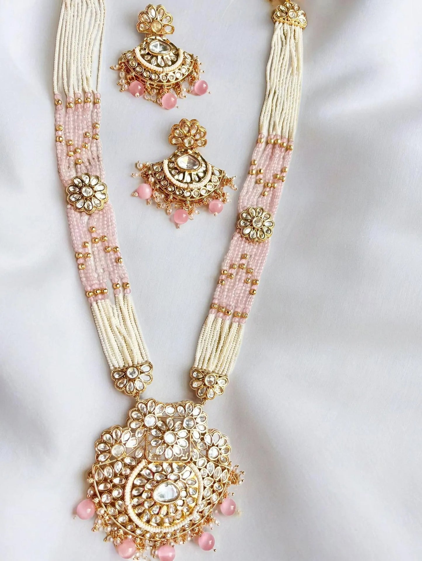 NAZREEN PINK KUNDAN JEWELLERY SET