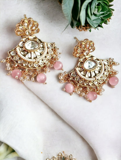 NAZREEN PINK KUNDAN JEWELLERY SET