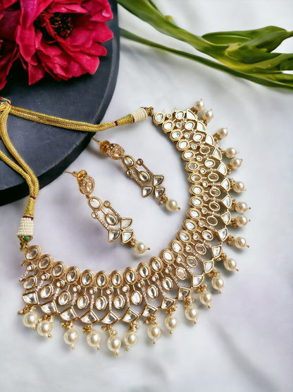 ERINA GOLD KUNDAN JEWELLERY SET