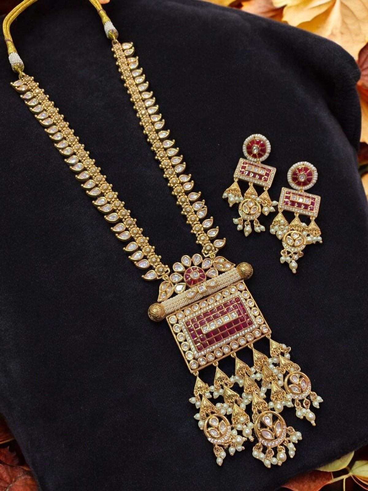 KALI RUBY KUNDAN JEWELLERY SET