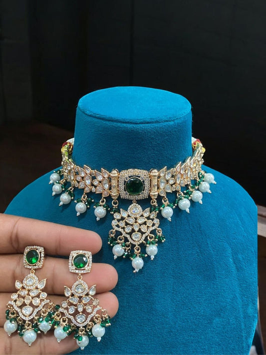 ISHA EMERALD CHOKER SET