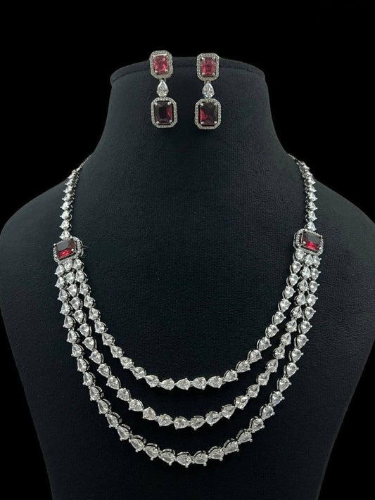 REBECCA RUBY ZIRCONIA JEWELLERY SET