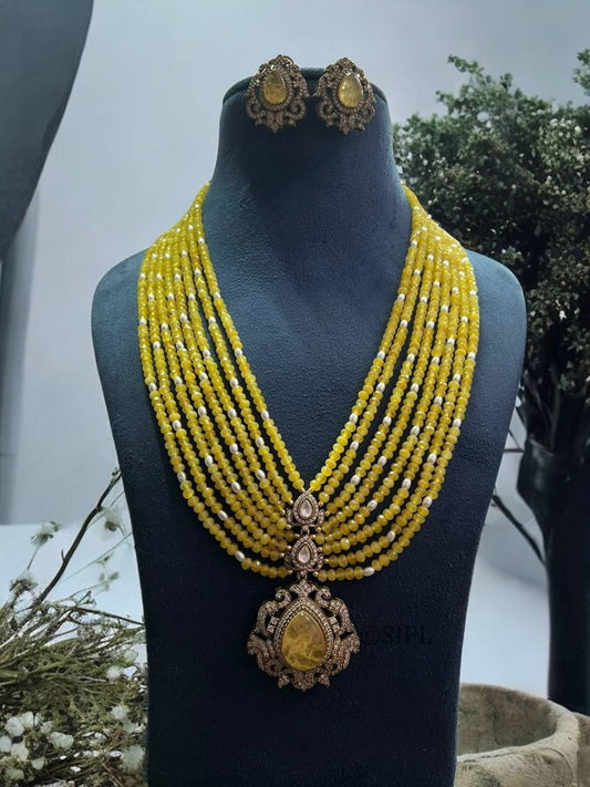 NEERA YELLOW KUNDAN JEWELLERY SET