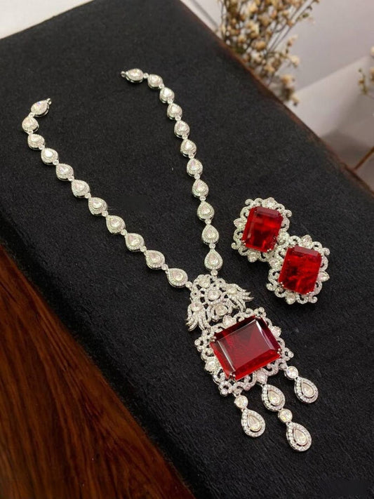 CARMEN RUBY KUNDAN JEWELLERY SET