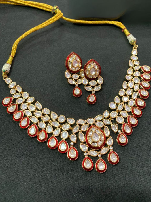 PRATHAM RUBY KUNDAN JEWELLERY SET