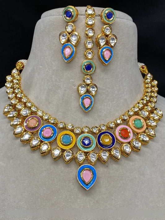 RADIANT MULTI KUNDAN JEWELLERY SET