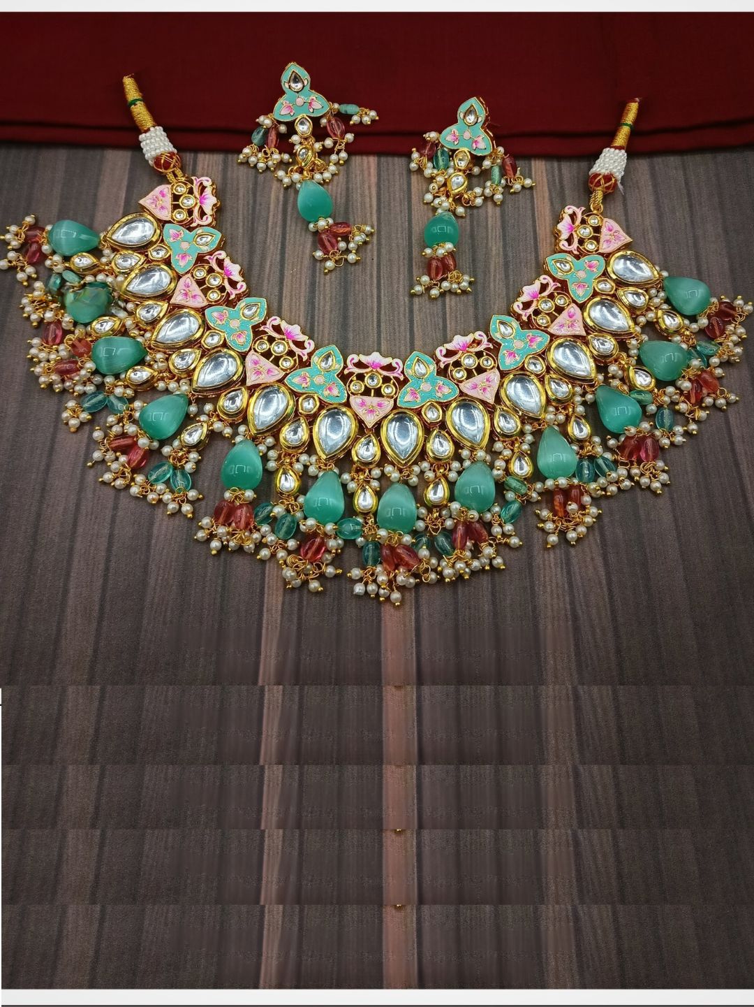 CHAMPA BLUE KUNDAN JEWELLERY SET