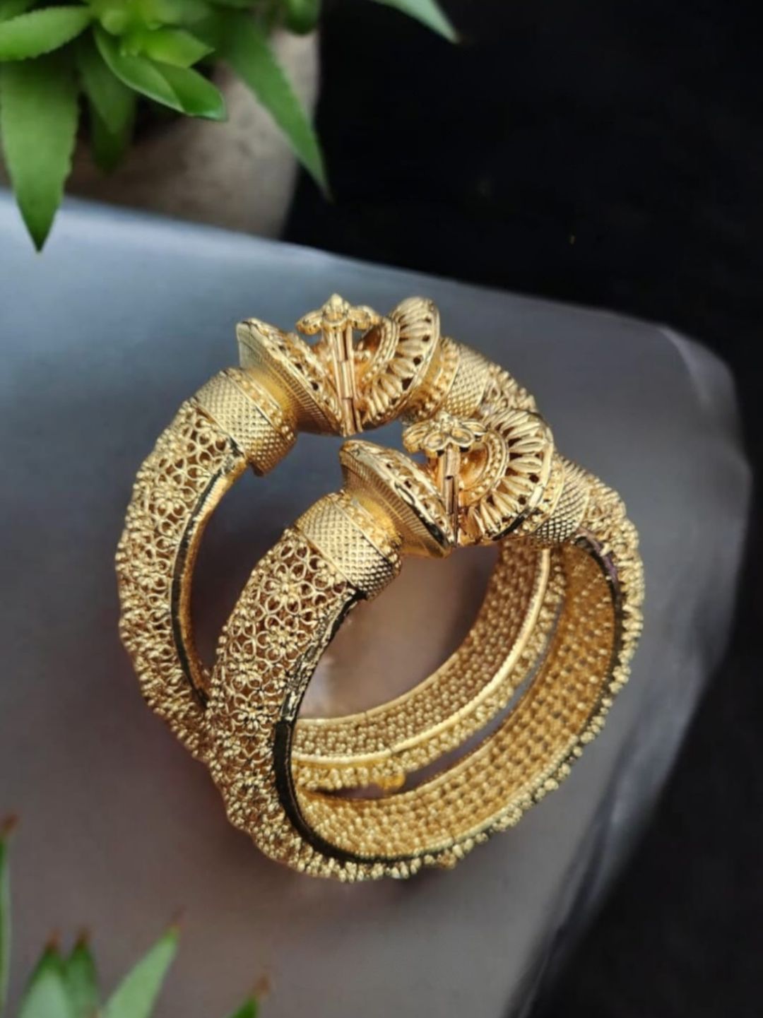 ANIKA GOLD TEMPLE BANGLES