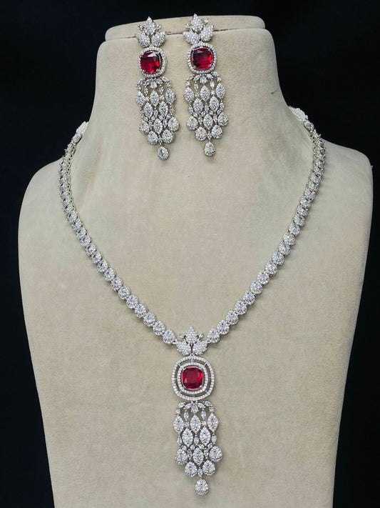 RUBABH RUBY ZIRCONIA JEWELLERY SET