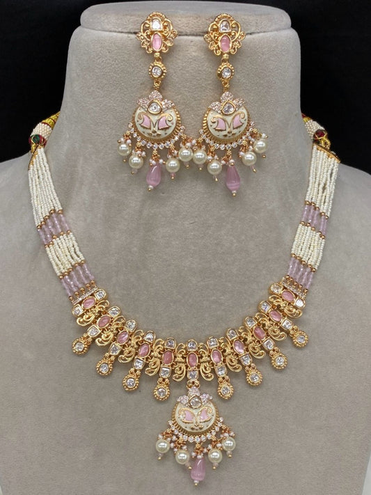 BANDANA PURPLE KUNDAN JEWELLERY SET