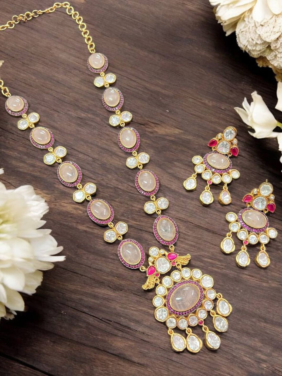 SAIRA PINK KUNDAN JEWELLERY SET