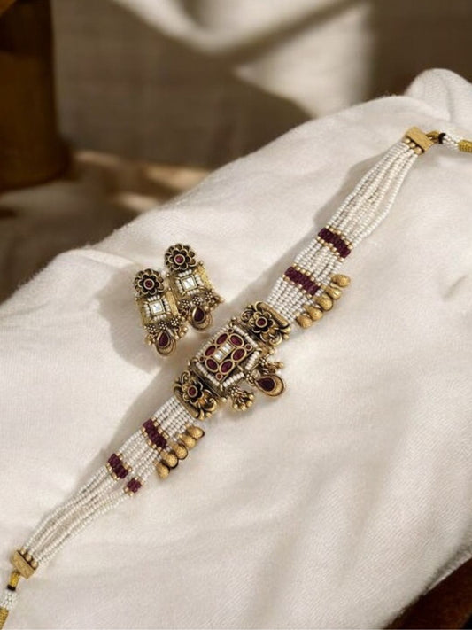 AMIRA RAJWADI JEWELLERY SET