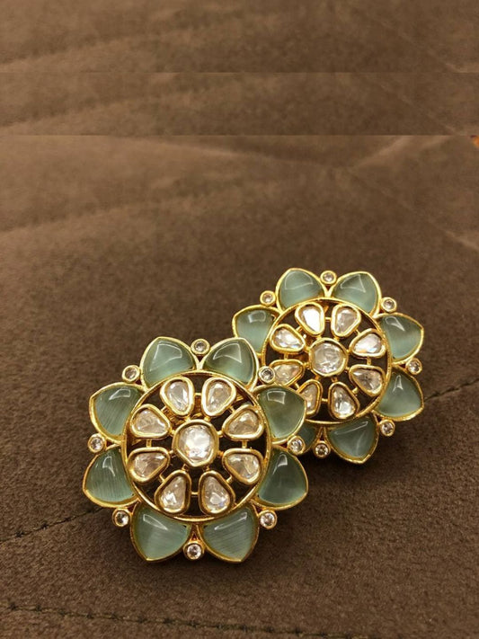 SAMIKSHA MINT KUNDAN STUDS