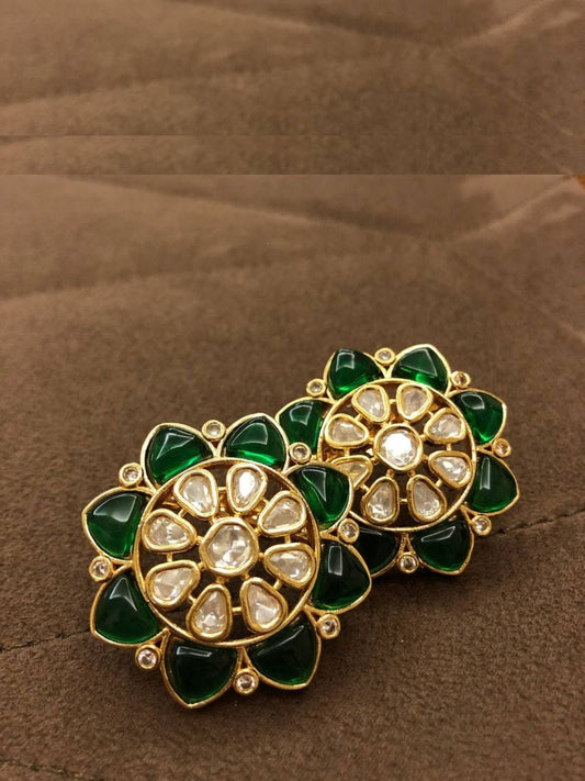 SAMIKSHA EMERALD KUNDAN STUDS