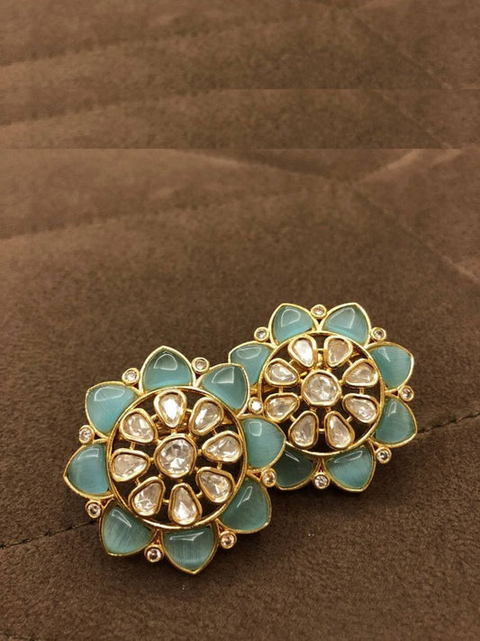 SAMIKSHA BLUE KUNDAN STUDS