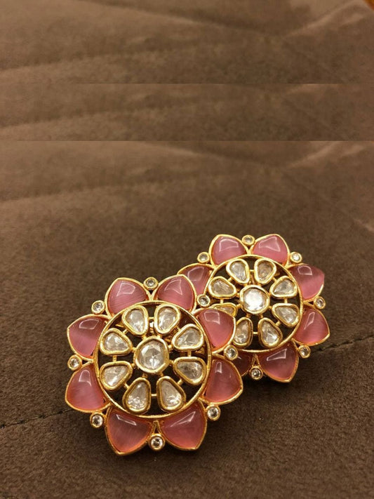 SAMIKSHA PINK KUNDAN STUDS