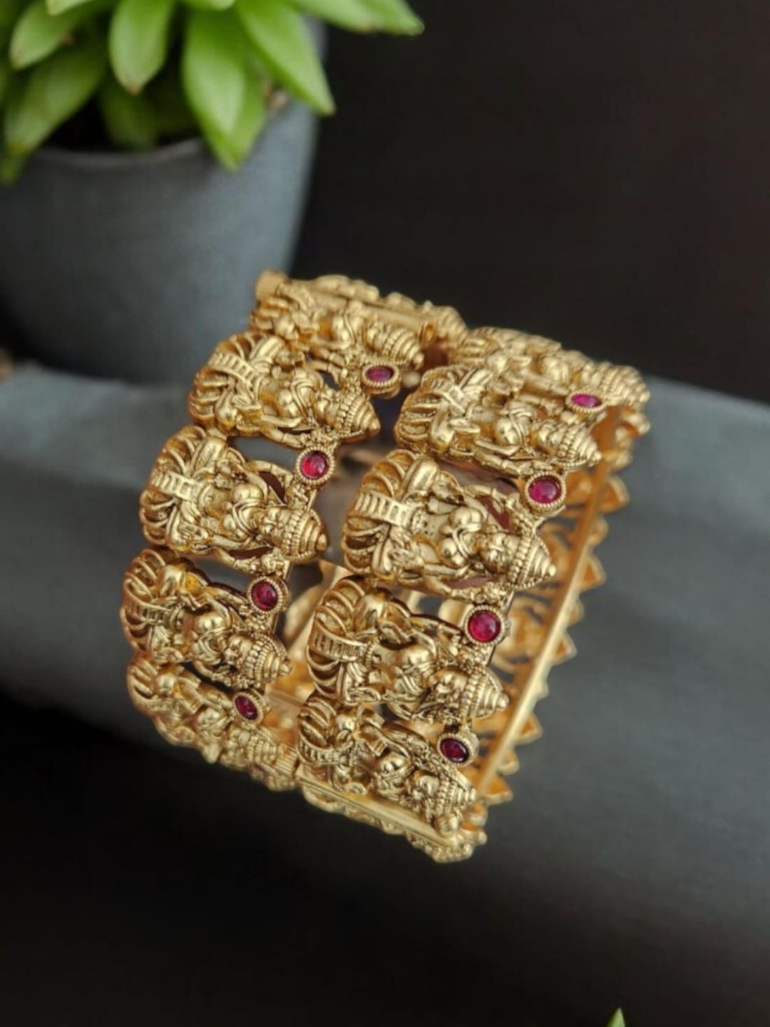 LAKSHMI GOLD TEMPLE BANGLES