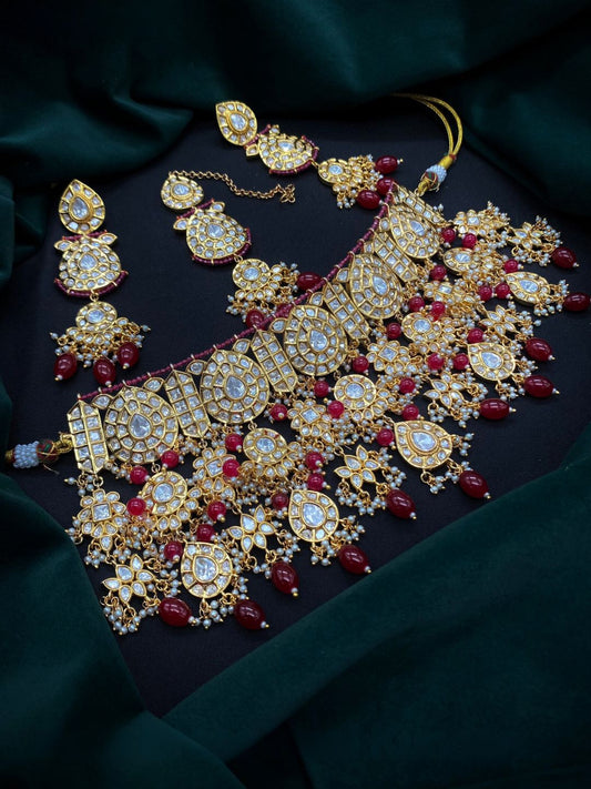 VIVANTA RUBY KUNDAN JEWELLERY SET