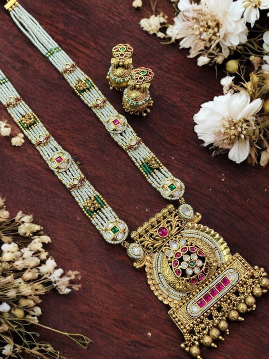 DEEPTI TEMPLE POLKI KUNDAN JEWELLERY SET