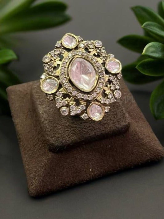 AURA KUNDAN ADJUSTABLE RING