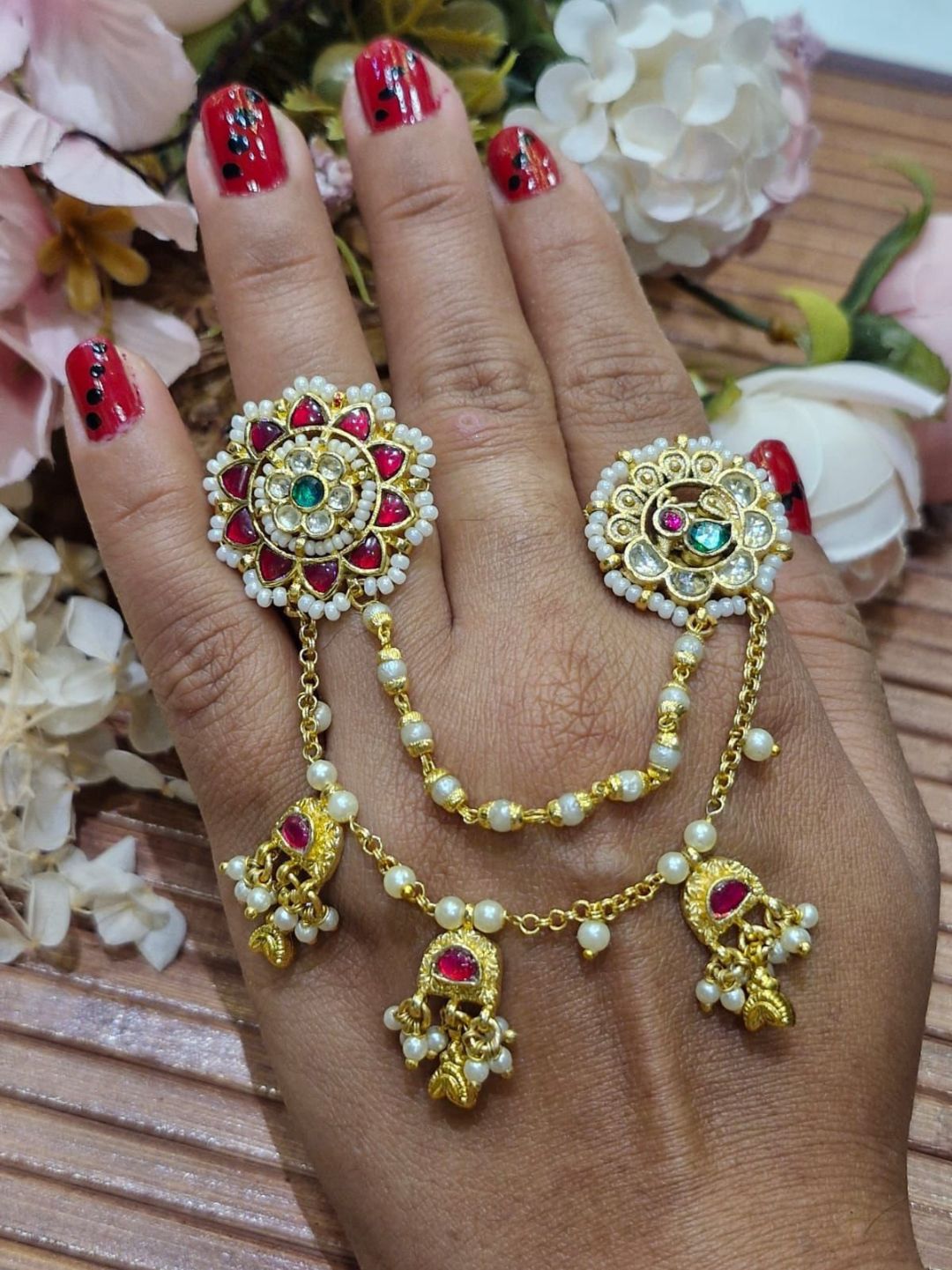 NILA KUNDAN ADJUSTABLE RING