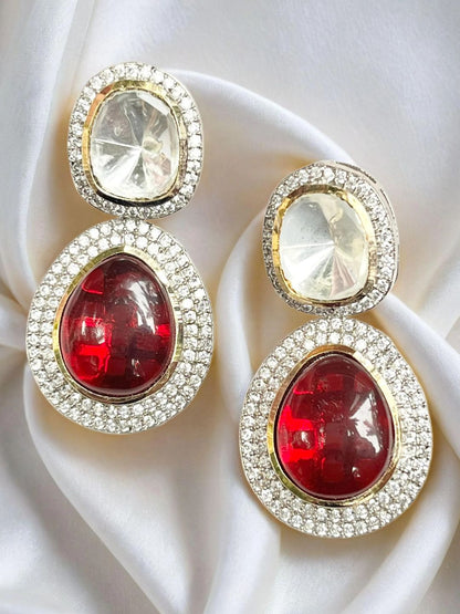 JHEEL RUBY KUNDAN EARRING