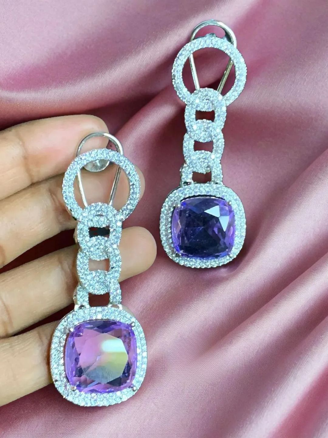 BAHEERA PURPLE ZIRCONIA DANGLERS