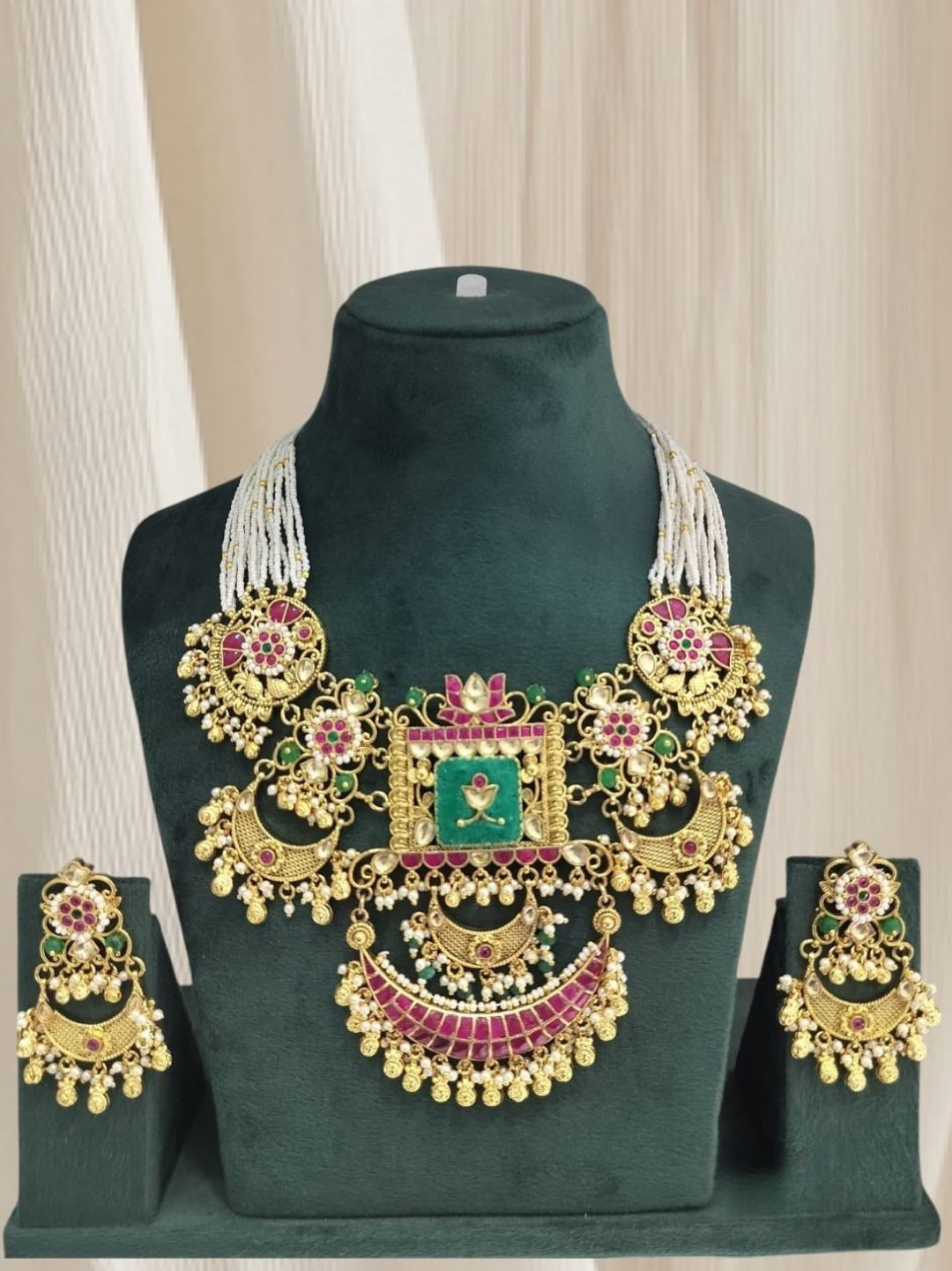 ZAINA ANTIQUE RAJWADI JEWELLERY SET