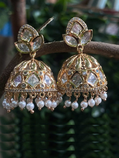 GOLD KUNDAN JHUMKI